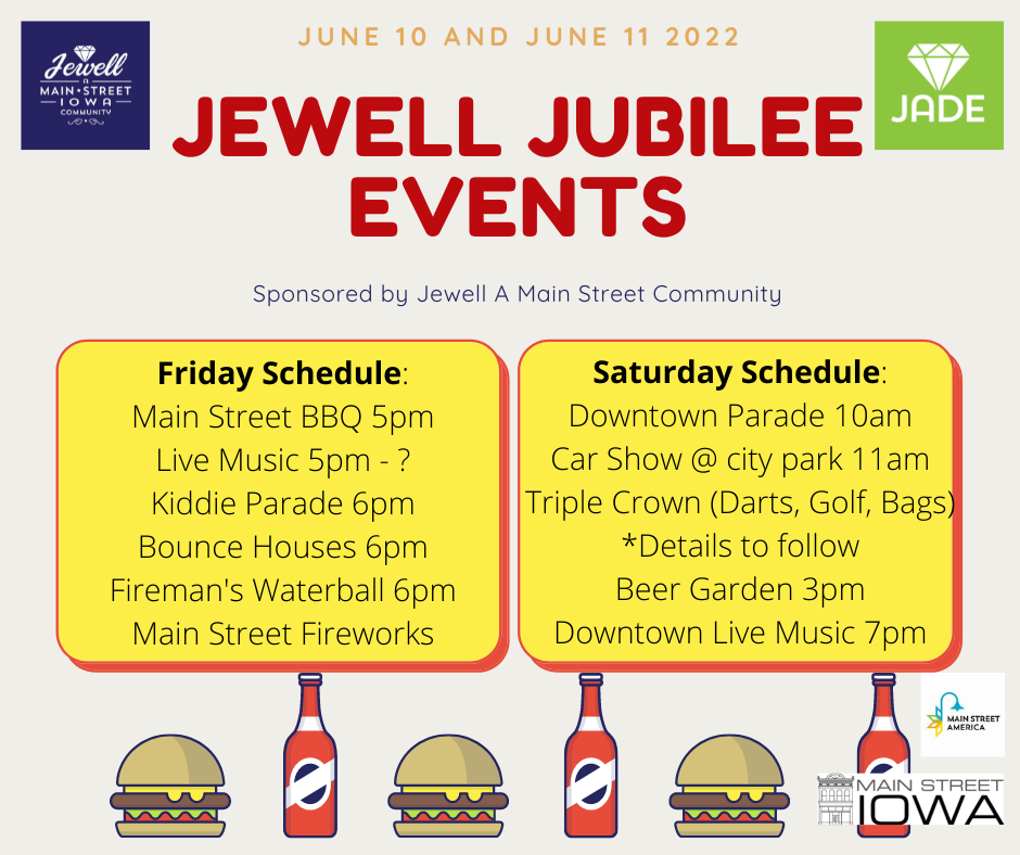 A picture of the Jewell Jubilee Events on June 10th and 11th, 2022