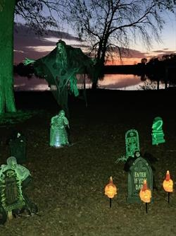 Picture of Halloween decorations at sunset